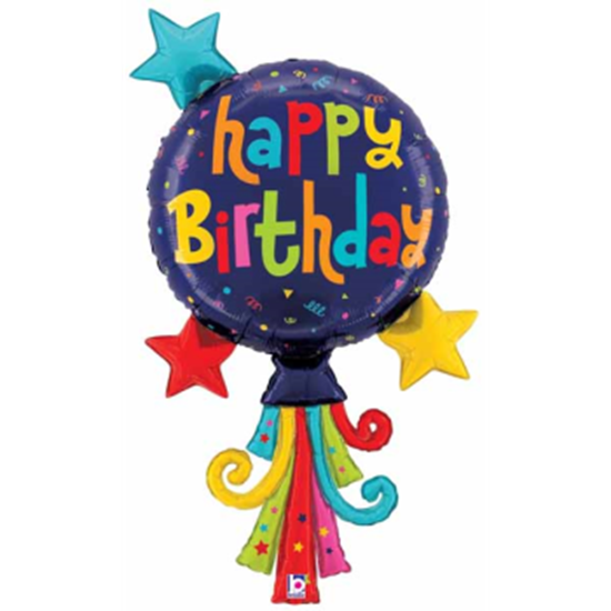 Image sur BALLOON STREAMERS BIRTHDAY 40" SUPERSHAPE 