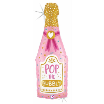 Image de 37" PINK CHAMPAGNE BOTTLE - POP THE BUBBLY SUPERSHAPE