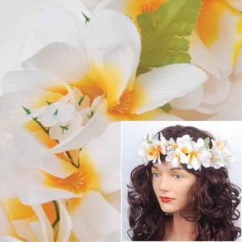 Image de WHITE WITH ORANGE PLUMERIA HEADBAND