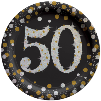 Image de 50th SPARKLING "NUMBER ONLY" - 9" PRISMATIC PLATE         