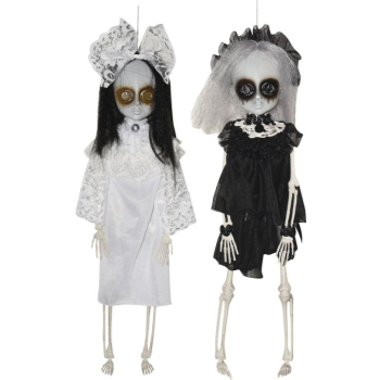 Picture of 16" SKELETON DOLLS - WHITE / BLACK DRESSES