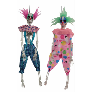 Image de 16" SKELETON CLOWNS - STRIPED/POLKA DOT OUTFITS