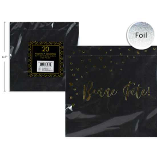 Picture of TABLEWARE - Bonne Fête Lunch Black Napkins