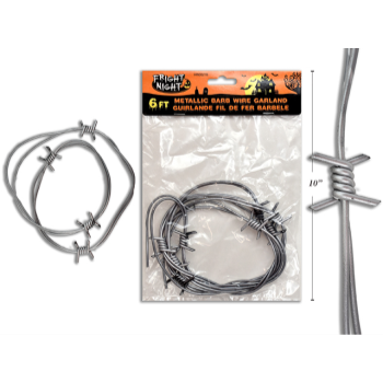Image de DECOR - 6' Halloween Metallic Barb Wire Garland