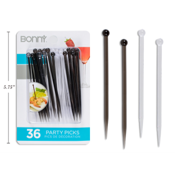 Image de BLACK AND CLEAR STIR STICKS - PLASTIC 