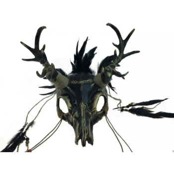 Image de GOLD GOAT SKULL VOODOO MASK WITH ANTLERS