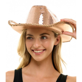 Image de HAT - MIRROR COWBOY HAT - ROSE GOLD