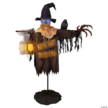 Image de 6' ANIMATED SCARECROW WITH LANTERN