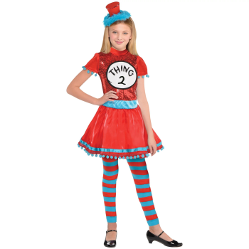 Picture of Thing 1 & 2 Costume Girl Medium (8-10)