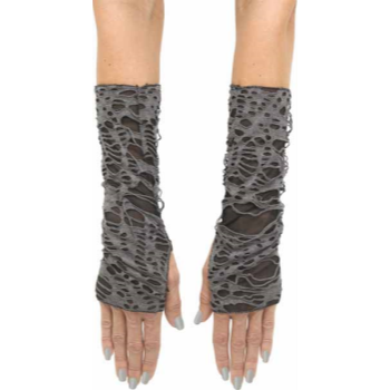 Image de ZOMBIE - TATTER LONG MITTS ADULT - BLACK