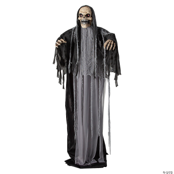 Image de 6' Standing Up & Down Black & Gray Skeleton Reaper