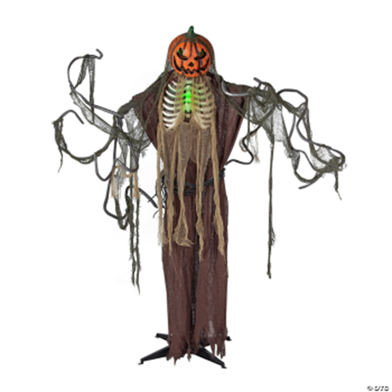 Image sur 68" x 86" Animated & Light-Up Standing Jack-O-Lantern Man