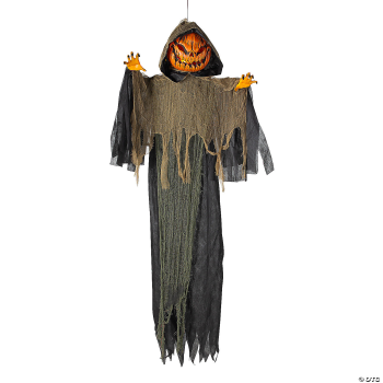 Image de 7' Light-Up Hanging Big Pumpkin Head