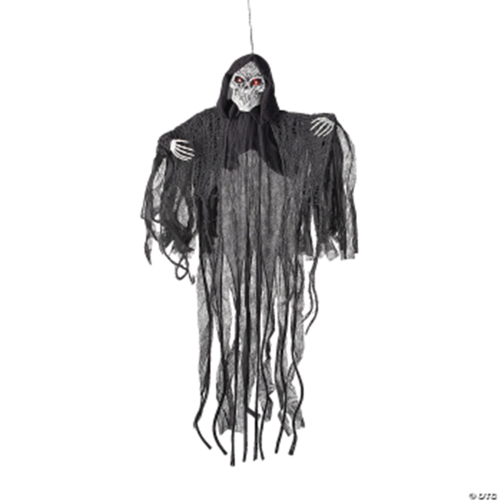 Image sur 4' Animated & Light-Up Skeletal Reaper Hanging