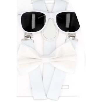 Image de SUSPENDERS GLASSES BOWTIE KIT - WHITE