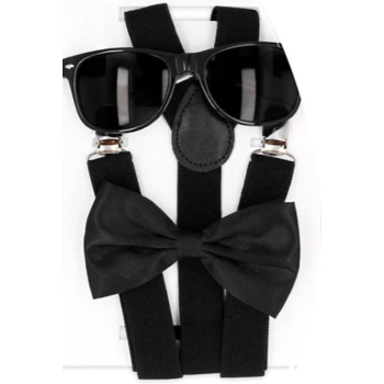 Image de SUSPENDERS GLASSES BOWTIE KIT - BLACK