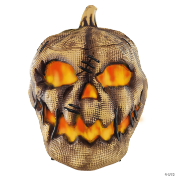 Image de 10" Animated Flaming Burlap Pumpkin