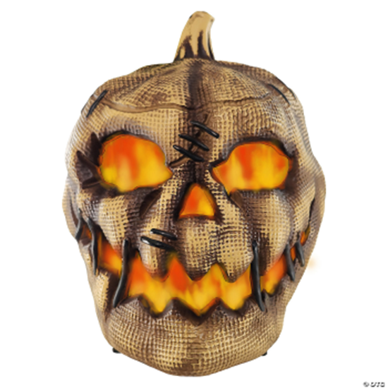 Picture of 10" Animated Flaming Burlap Pumpkin