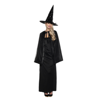 Image de CAPE - WITCH CAPE AND HAT - BLACK