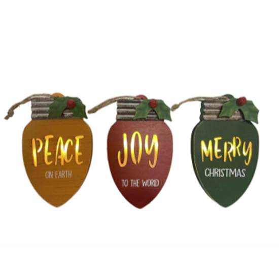 Picture of DECOR - MDF LIGHT-UP WOODEN ORNAMENT PLAQUES