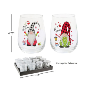 Picture of TABLEWARE - STEMLESS WINE GLASSES WITH GNOMES