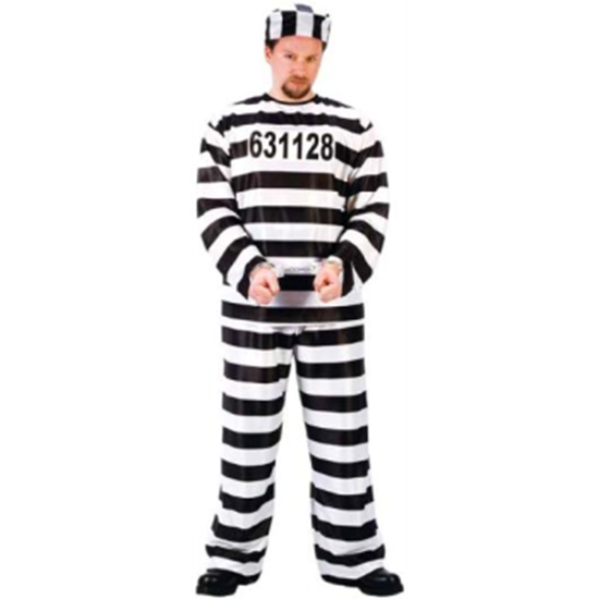 Image sur ADULT JAILBIRD CONVICT MAN COSTUME - ONE SIZE