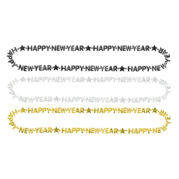 Image de WEARABLES - Happy New Year Beads 3 Pack - Black, Silver, Gold