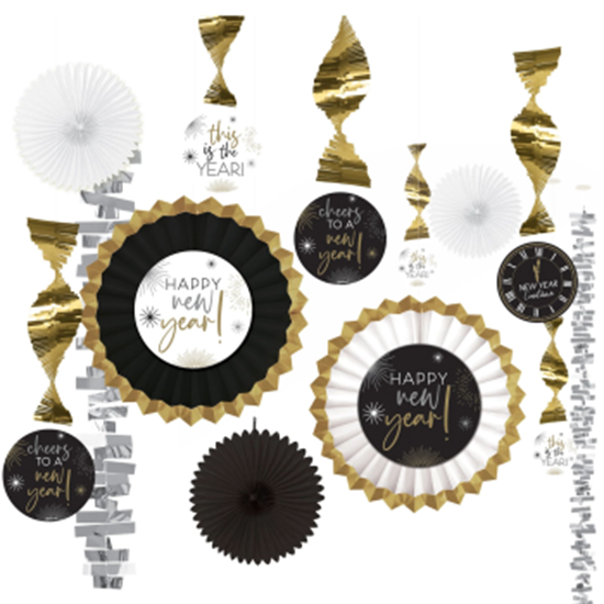 Image sur DECOR - Black, Silver, Gold New Years Paper and Foil Decorating Kit