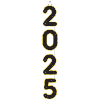 Image de DECOR - 2025 New Years Jumbo Hanging Decoration - Black, Silver, Gold