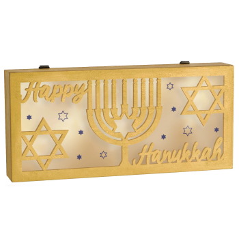 Image de DECOR - Hanukkah Wood Light Up Shadowbox