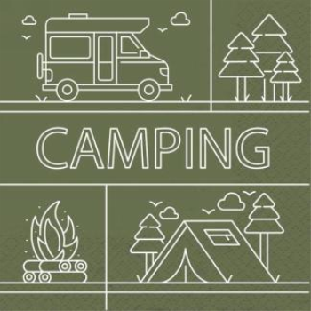 Image de TABLEWARE - CAMPING ON GREEN - LUNCHEON NAPKIN