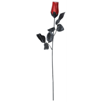 Image de DECOR - 17" DARK RED ROSES W/ SILVER GLITTER