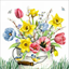 Picture of TABLEWARE - FLOWERS IN A BUCKET - LUNCHEON NAPKIN