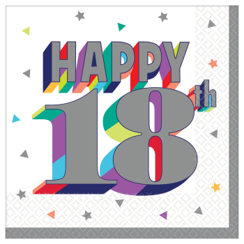 Image de 18th - Here's To 18 Beverage Napkins