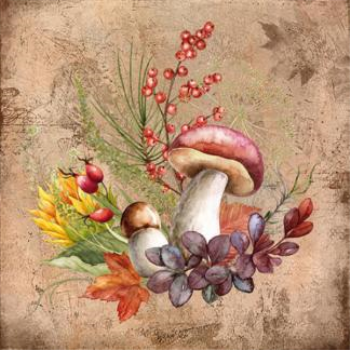 Image de TABLEWARE - MUSHROOMS - LUNCHEON NAPKIN