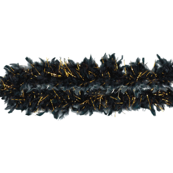 Image de 20's - Black/Gold Hollywood Tinsel Feather Boa