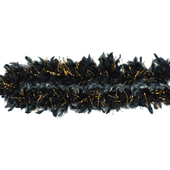 Image sur 20's - Black/Gold Hollywood Tinsel Feather Boa