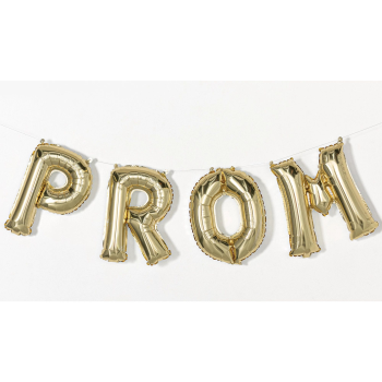 Image de BALLOONS - P-R-O-M Balloon Letter Banner Kit - White Gold