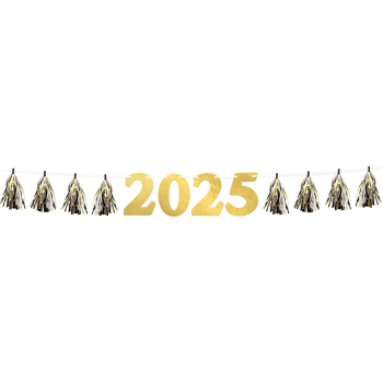 Image de DECOR - 2025 Tassel Garland - Black, Silver, Gold