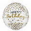 Image de BLACK SILVER GOLD HAPPY BIRTHDAY DOTS ORBZ BALLOON 