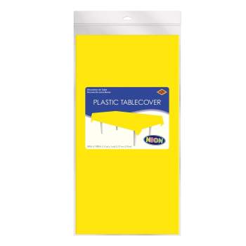 Picture of TABLEWARE - Plastic Rectangular Tablecover - Neon Yellow