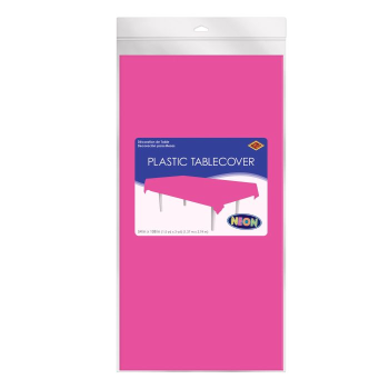 Picture of TABLEWARE - Plastic Rectangular Tablecover - Neon Pink