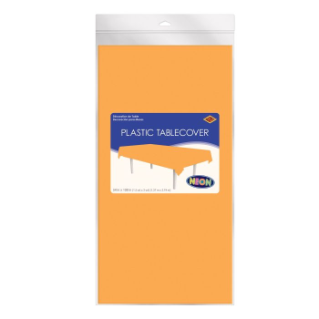 Picture of TABLEWARE - Plastic Rectangular Tablecover - Neon Orange