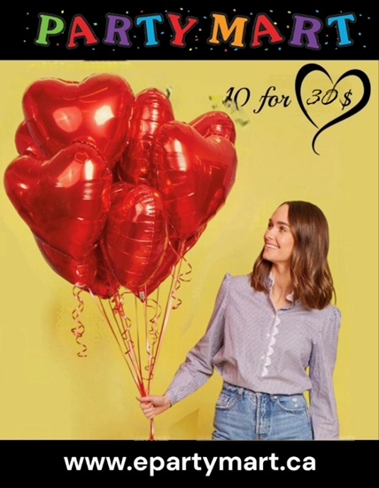 Picture of 1 - 18" DEAL - FOIL RED HEARTS PROMO DEAL