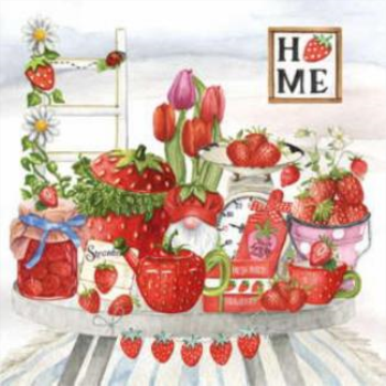 Image de TABLEWARE - STRAWBERRIES HOME - LUNCHEON NAPKIN