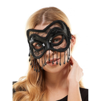 Image de MASK - BLACK LACE CAT WITH FRINGE