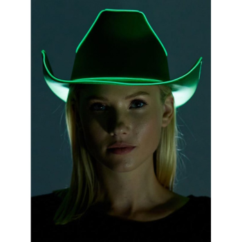 Image de HAT - GREEN LIGHT UP COWBOY HAT