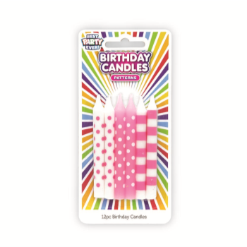 Image de PARTY CANDLES - POLKA DOTS PINK/WHITE