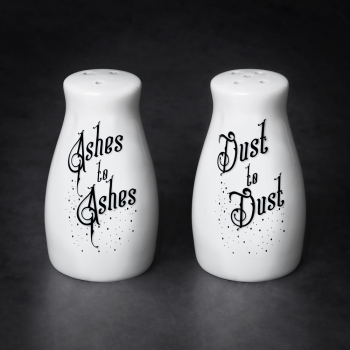 Image de TABLEWARE - SALT/PEPPER SHAKER SET - ASHES TO ASHES/DUST TO DUST