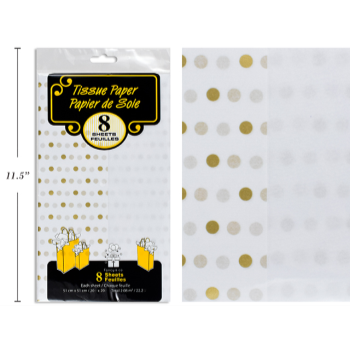 Image de TISSUE - WHITE AND GOLD DOT TISSUE MIX PACK 